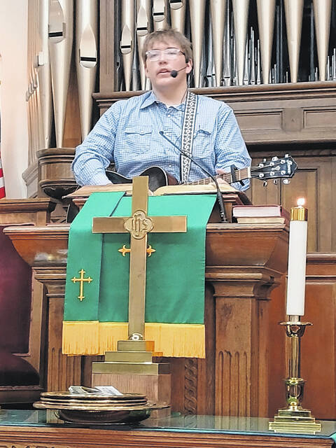 <p>Gunner Jackson provided the music for the Sunday service.</p>
<p>Courtesy photo</p>