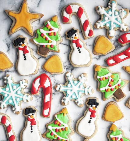 
			
				                                Christmas sugar cookies with royal icing.
                                 Courtesy photo

			
		