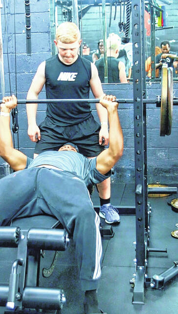 Senseer ONeal bench presses 225 lbs.
                                 Demarco Bostic | The Herald-Advocate