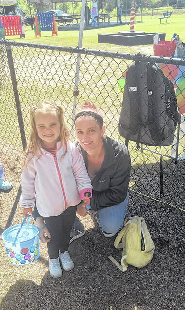 Dariela Melton and her mom Lacey were excited to attend their first Easter Egg Hunt in Bennesttsville