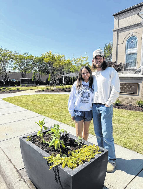 Local engaged couple Gage Speight (<em>right</em>) and Kaitlyn Freeman (<em>left</em>) were both thrilled to be a part of the project alongside their community.