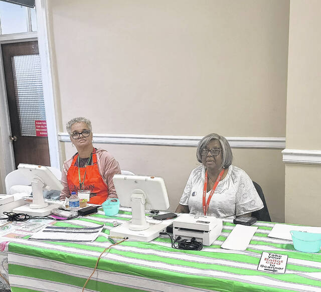 Ethelyn Odom and Deputy Director of Elections for Marlboro County Helen Brown had a busy opening day of voting.