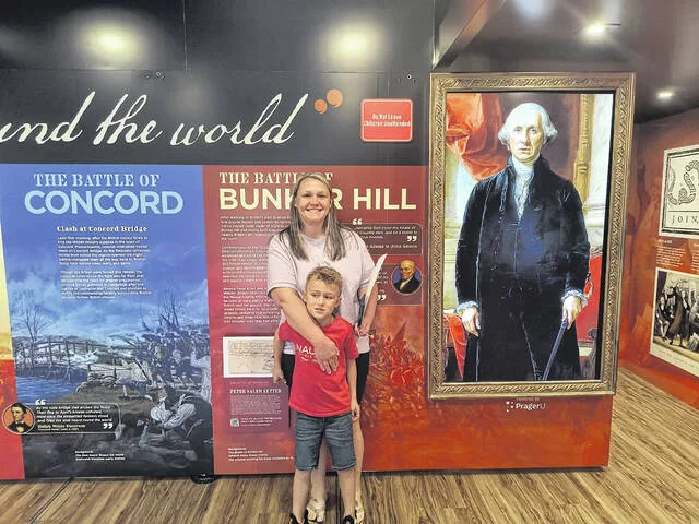 Amanda Hatcher and her son Lawson has a great time touring the Freedom 250 Truck.
                                 Lauren Monica | Herald Advocate